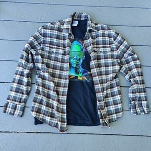 Vintage Workwear Checkered Flannel Shirt
